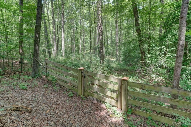 15368 W Fork Dr, Glen Allen, VA 23059 - gate featuring a forest view