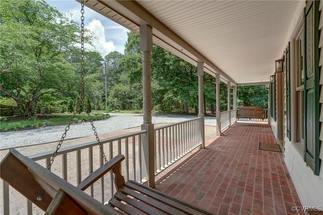 15368 W Fork Dr, Glen Allen, VA 23059 - wooden porch with view of wooded area