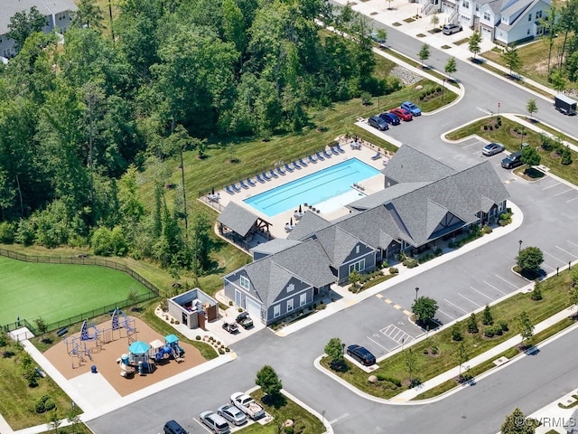 3216 Gannet Ln, Midlothian, VA 23112 - drone / aerial view of a pool area
