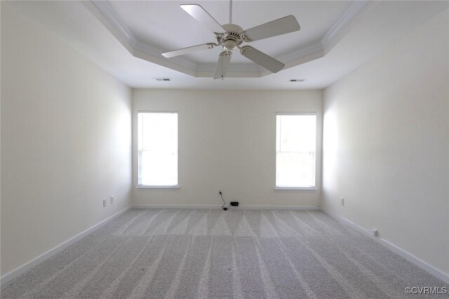 10504 Bishops Gate Dr, Glen Allen, VA 23059 - spare room featuring a raised ceiling, ornamental molding, plenty of natural light, carpet floors, and baseboards