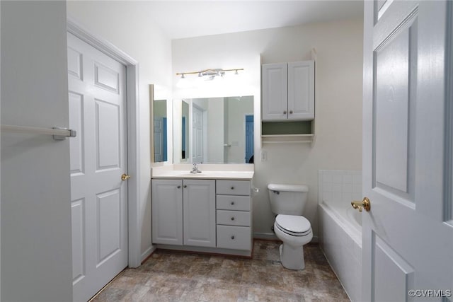 10504 Bishops Gate Dr, Glen Allen, VA 23059 - bathroom with vanity, a bath, and toilet