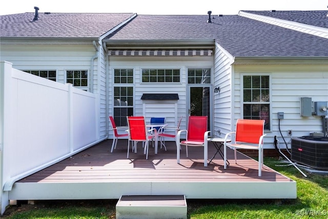 10504 Bishops Gate Dr, Glen Allen, VA 23059 - wooden terrace with central air condition unit and outdoor dining area