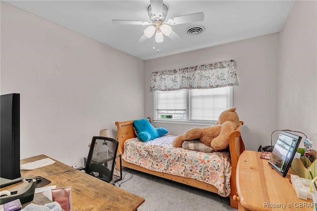 7486 Roaring Springs Rd, Gloucester, VA 23062 - carpeted bedroom featuring a ceiling fan