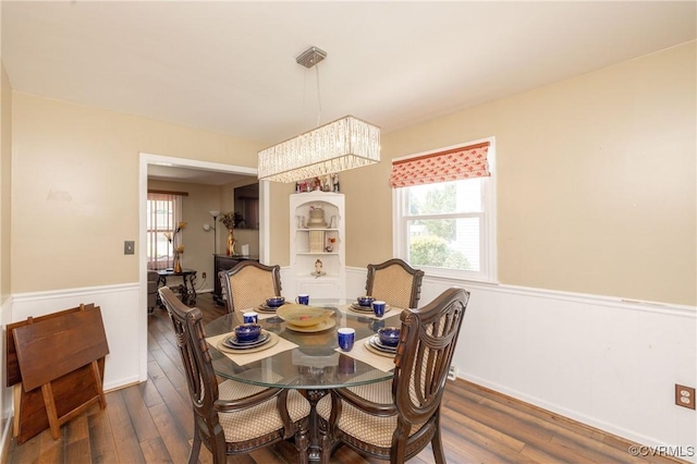 406 Windmere Dr, Colonial Heights, VA 23834 - dining space featuring dark wood-type flooring and a chandelier