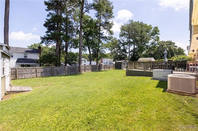 406 Windmere Dr, Colonial Heights, VA 23834 - fenced backyard with a storage unit and a deck