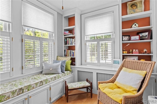 1520 Bellevue Ave, Richmond, VA 23227 - living area with light wood-style floors and built in features