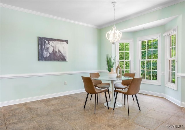 2017 Valley Springs Ct, Powhatan, VA 23139 - dining room with a chandelier and crown molding