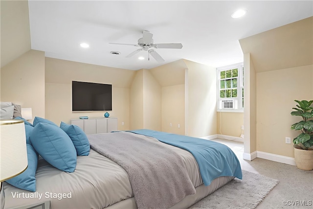 2017 Valley Springs Ct, Powhatan, VA 23139 - bedroom featuring lofted ceiling, recessed lighting, and a ceiling fan