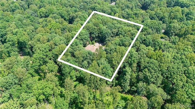 2017 Valley Springs Ct, Powhatan, VA 23139 - aerial view of property and surrounding area with property parcel outlined and a forest