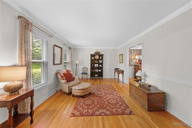 13211 Powderham Ln, Midlothian, VA 23113 - living area with wood finished floors, crown molding, and baseboards