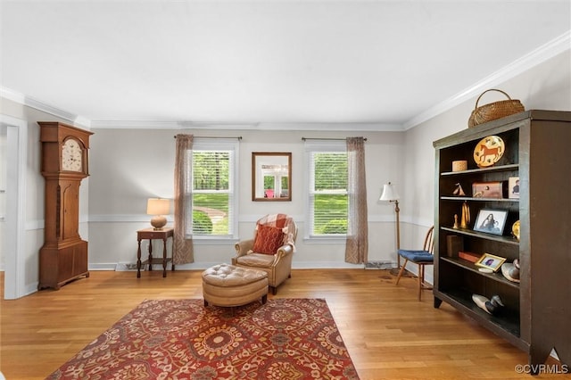 13211 Powderham Ln, Midlothian, VA 23113 - living area with light wood finished floors, crown molding, and baseboards
