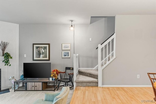 2990 Woodbridge Crossing Dr, Midlothian, VA 23112 - living area with stairway and wood finished floors
