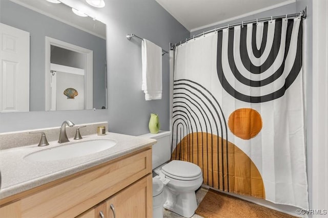 2990 Woodbridge Crossing Dr, Midlothian, VA 23112 - full bathroom featuring vanity, a shower with curtain, and crown molding