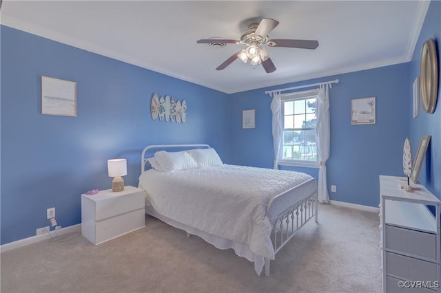 330 Cardinal Ln, White Stone, VA 22578 - bedroom featuring baseboards, carpet, and ceiling fan
