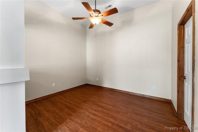 6402 Willow Landing Way, Chester, VA 23831 - spare room featuring a ceiling fan, wood finished floors, and baseboards