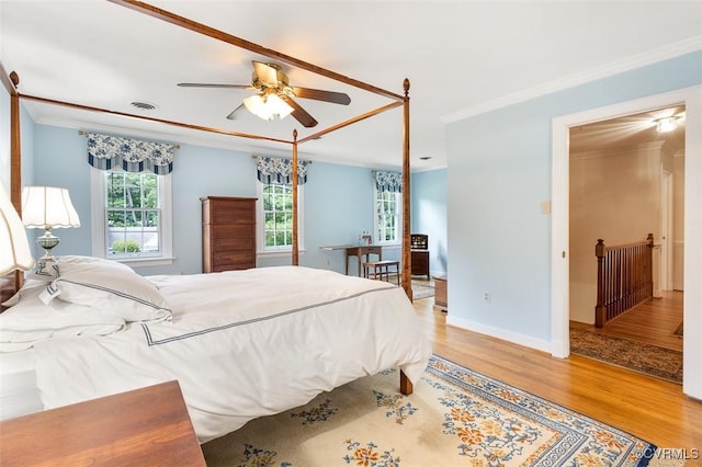 1813 Locust Hill Rd, Henrico, VA 23238 - bedroom featuring ornamental molding, wood finished floors, and ceiling fan