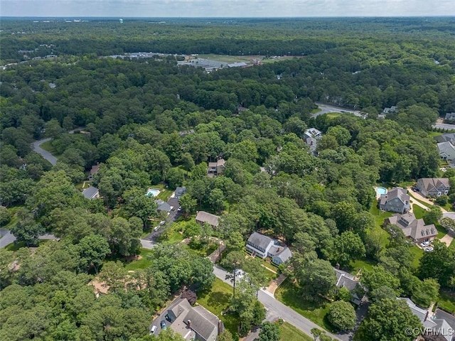 1813 Locust Hill Rd, Henrico, VA 23238 - aerial view of property's location featuring a heavily wooded area and nearby suburban area