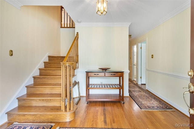 1813 Locust Hill Rd, Henrico, VA 23238 - foyer entrance featuring stairway, wood finished floors, and ornamental molding