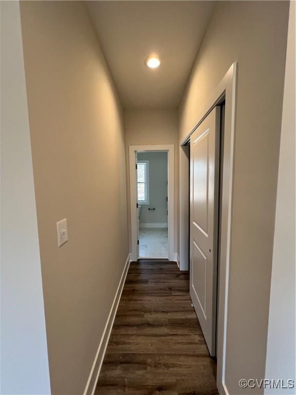 27 Otter Ln, Montross, VA 22520 - corridor with dark wood-type flooring, baseboards, and recessed lighting