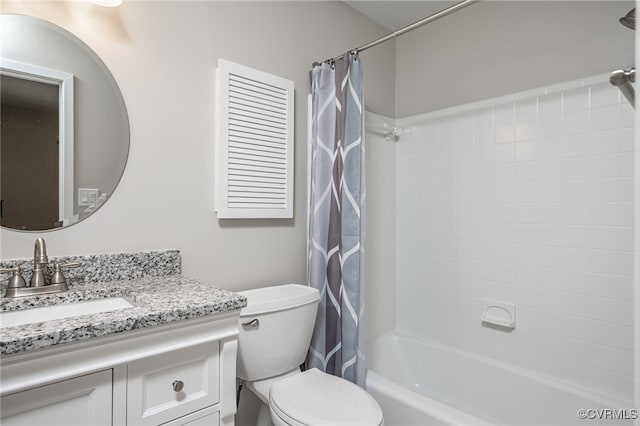 2750 Old Point Dr, Henrico, VA 23233 - full bath featuring vanity, shower / tub combo with curtain, and toilet
