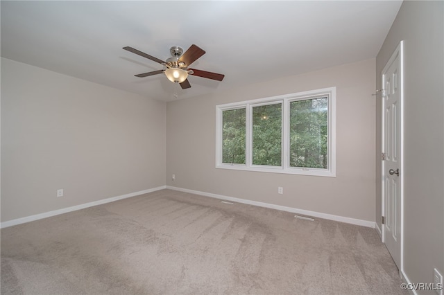 2750 Old Point Dr, Henrico, VA 23233 - spare room featuring ceiling fan, baseboards, and carpet flooring