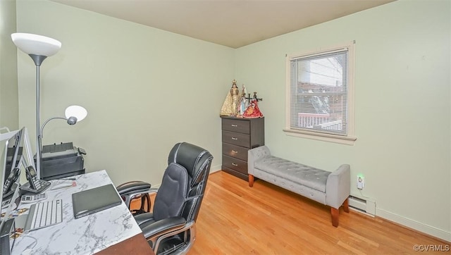 2931 Delfin Rd, Midlothian, VA 23112 - office featuring a baseboard heating unit and light wood-type flooring