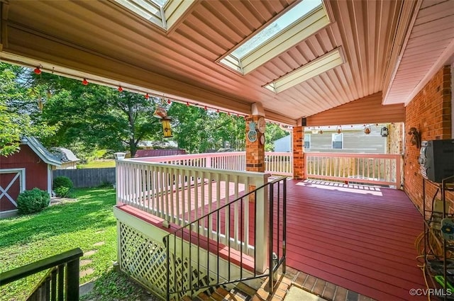 2931 Delfin Rd, Midlothian, VA 23112 - deck with a fenced backyard and a storage unit