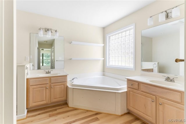 11830 Cedar Landing Ter, Chesterfield, VA 23831 - full bathroom with plenty of natural light, wood finished floors, and two vanities