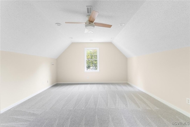 11830 Cedar Landing Ter, Chesterfield, VA 23831 - additional living space with carpet flooring, a textured ceiling, lofted ceiling, and baseboards