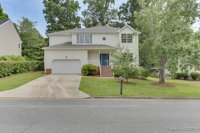 106 Haymaker Pl, Williamsburg, VA 23185 - traditional-style house with concrete driveway, a garage, and a front yard