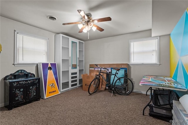 9540 Alfaree Rd, Chesterfield, VA 23237 - playroom with carpet floors and a ceiling fan