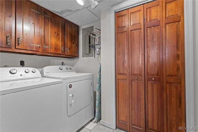 9540 Alfaree Rd, Chesterfield, VA 23237 - laundry room featuring cabinet space, washing machine and clothes dryer, and light tile patterned flooring