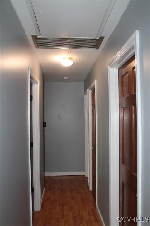 9540 Alfaree Rd, Chesterfield, VA 23237 - hall featuring attic access and wood finished floors