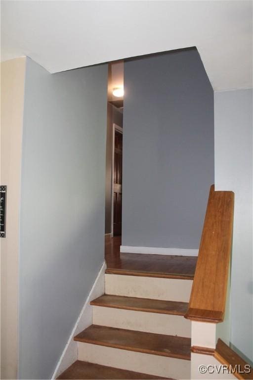 9540 Alfaree Rd, Chesterfield, VA 23237 - staircase with wood finished floors