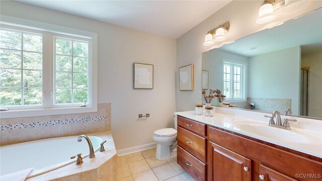 11706 Black Alder Dr, Moseley, VA 23120 - full bathroom featuring healthy amount of natural light, baseboards, vanity, and a bath