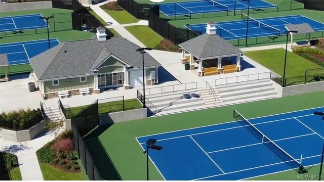 11706 Black Alder Dr, Moseley, VA 23120 - view of tennis court featuring a gazebo