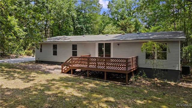 10780 Winchester Dr, Amelia Courthouse, VA 23002 - rear view of house with crawl space, a deck, and a yard