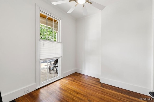 321 S Laurel St, Richmond, VA 23220 - spare room with dark wood-style flooring, ceiling fan, and baseboards