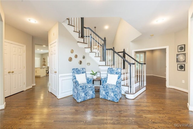 14006 Riverdowns N Mews, Midlothian, VA 23113 - staircase featuring wood finished floors, baseboards, and recessed lighting
