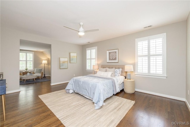 14006 Riverdowns N Mews, Midlothian, VA 23113 - bedroom featuring dark wood finished floors, baseboards, and ceiling fan