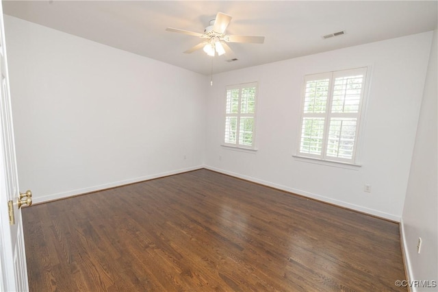 14006 Riverdowns N Mews, Midlothian, VA 23113 - spare room with dark wood-type flooring, baseboards, and a ceiling fan