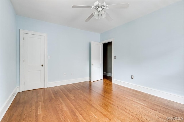 613 Roseneath Rd Unit U1, Richmond, VA 23221 - spare room featuring light wood-style flooring, baseboards, and a ceiling fan