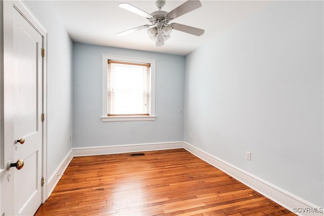 613 Roseneath Rd Unit U1, Richmond, VA 23221 - unfurnished room with light wood finished floors, ceiling fan, and baseboards