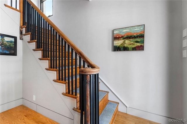114 S Colonial Ave, Richmond, VA 23221 - staircase featuring wood finished floors and baseboards