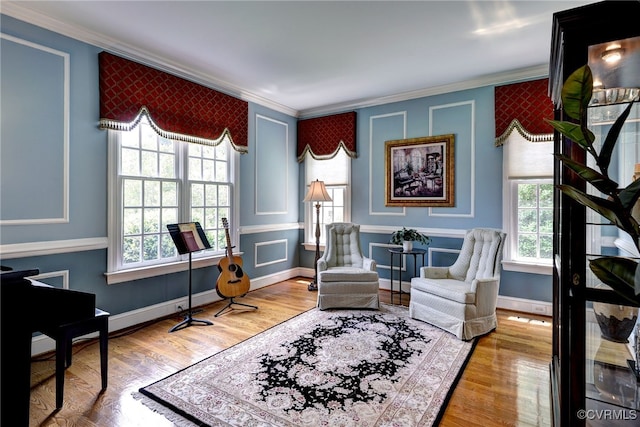 2520 Nathaniell Powell Rd, Williamsburg, VA 23185 - sitting room featuring ornamental molding and wood finished floors