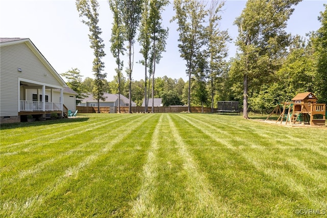 12025 Autumn Knoll Dr, Mechanicsville, VA 23116 - view of yard featuring a playground and a trampoline
