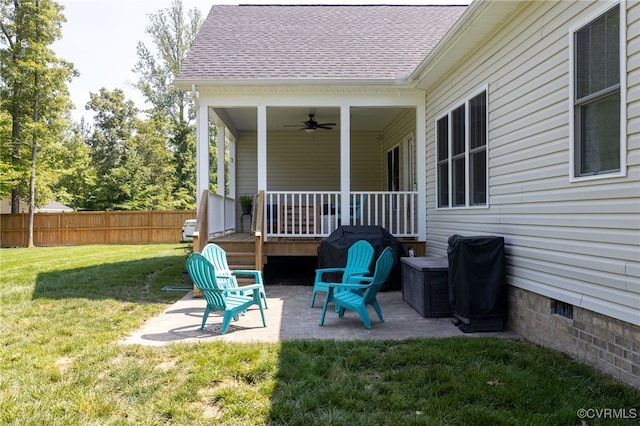 12025 Autumn Knoll Dr, Mechanicsville, VA 23116 - view of patio / terrace featuring a ceiling fan and grilling area