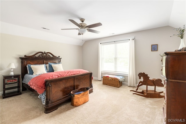 12025 Autumn Knoll Dr, Mechanicsville, VA 23116 - carpeted bedroom featuring lofted ceiling and ceiling fan