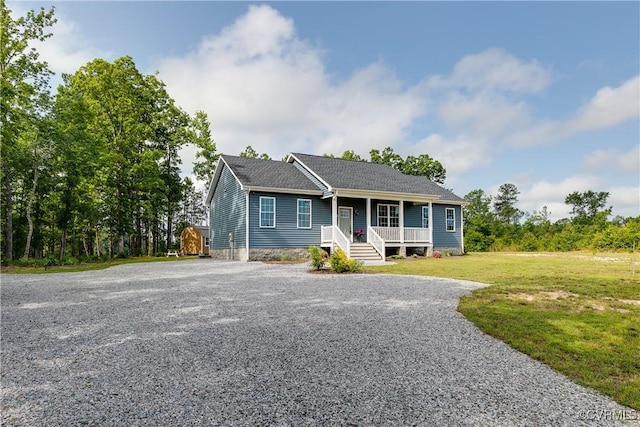 8315 Namozine Rd, Amelia Courthouse, VA 23002 - single story home with covered porch, driveway, and a front lawn