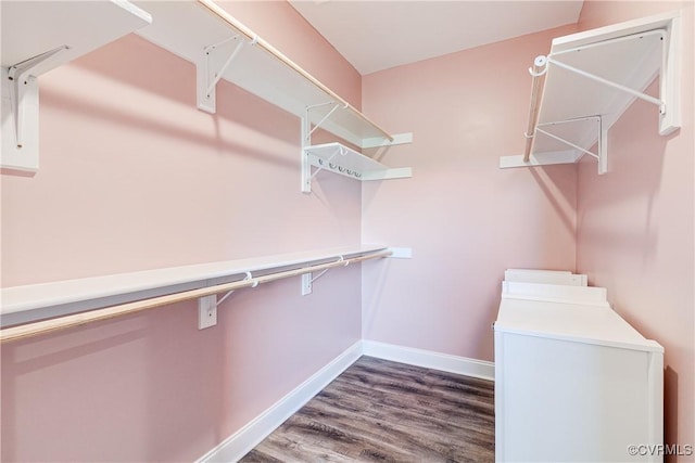 8315 Namozine Rd, Amelia Courthouse, VA 23002 - walk in closet with dark wood-type flooring